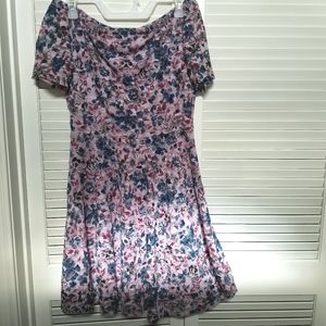 XHILARATION Lavender Floral Off the shoulder style dress